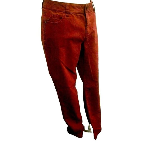 Elle Jeans Women Size 14 Burgundy Stretch Mid Rise Pockets - Picture 1 of 12